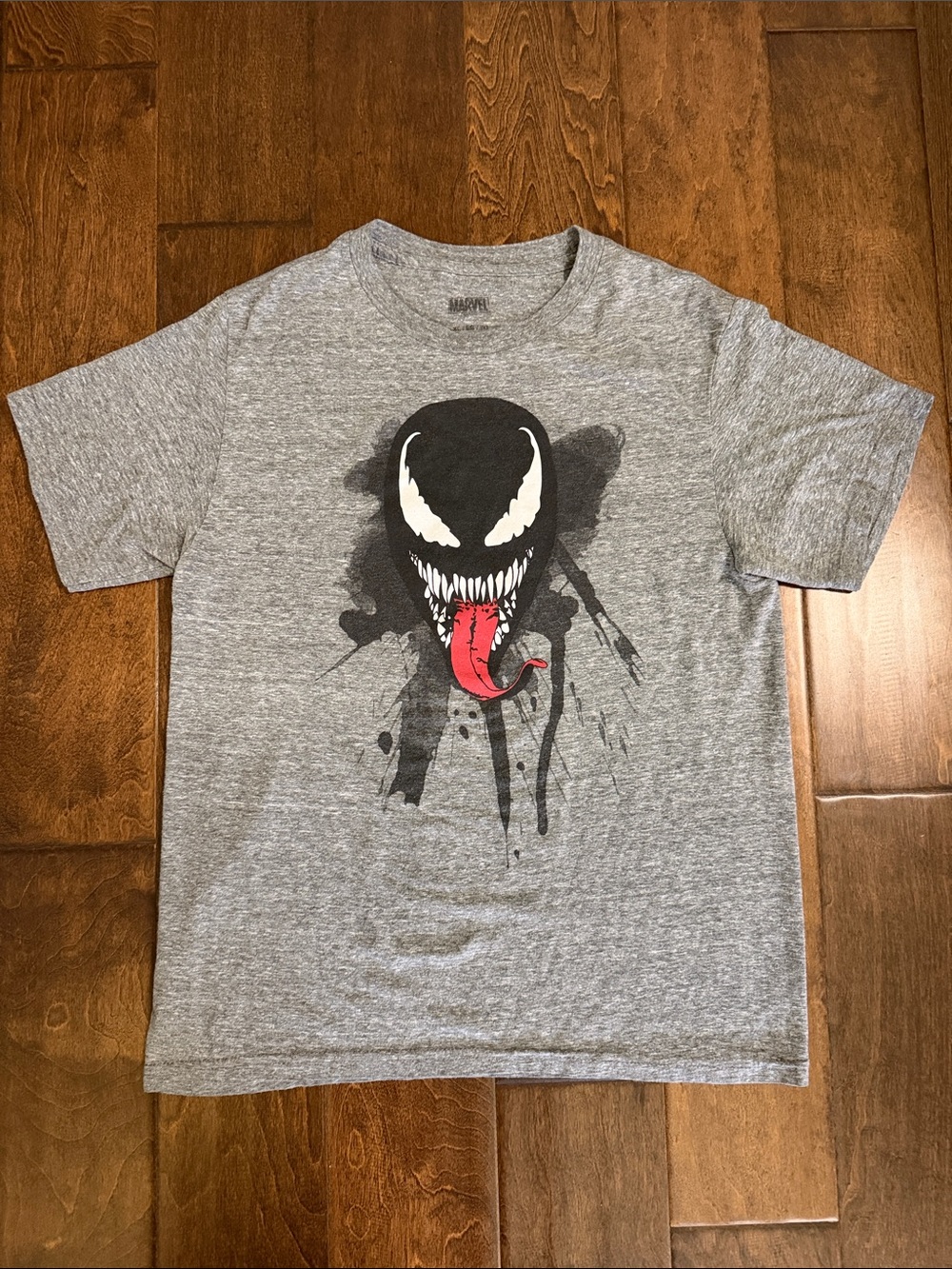 Marvel Kids Heather Gray Venom Graphic Tee with Red Tongue